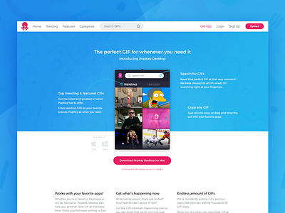 PopKey Desktop app blue desktop gif popkey ui website