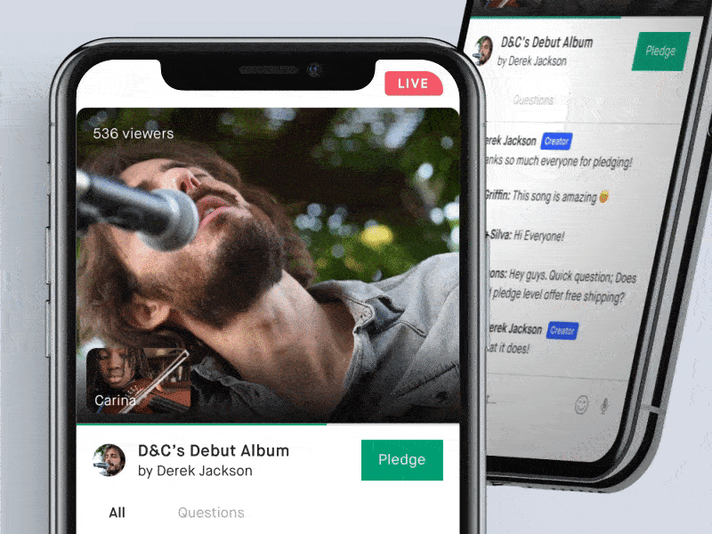 Picture in Picture Live Stream & Chat 3d animation app chat iphone x live stream ui ux video