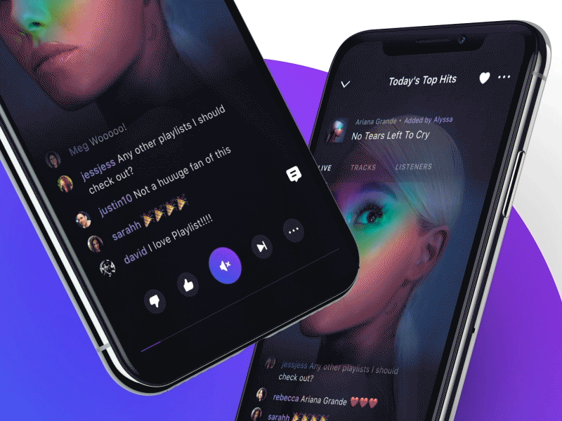 Chat while listening 🎵 app chat chatting ios iphone x listen listening music social ui ux