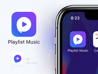 Playlist Music - App Store Icon 📲 app app store chat icon ios iphone x music playlist social ui ux