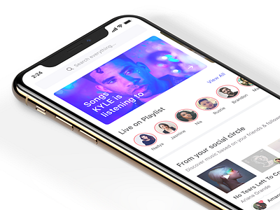 Discover Music & People app discover ios iphone xs live music people playlist search social song ui ux