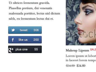 Social Buttons black blue facebook google plus like social tweet twitter white wingman