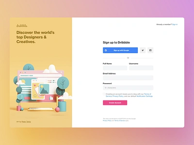 Sign up revamp account form illustration log in modal sidebar sign up ui ux website