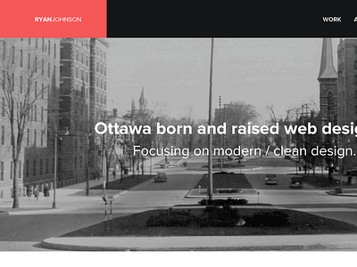 New Portfolio black clean minimal old school ottawa portfolio proxima nova red website