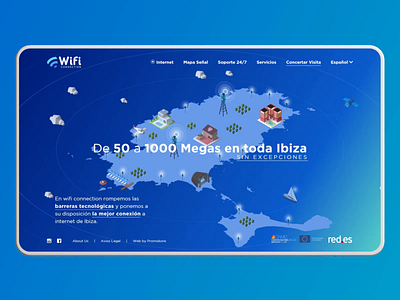 Internet Responsive Website Ibiza 3d animation animation creative internet mobile design motiongraphics responsive responsive design three.js webdesign webgl wifi