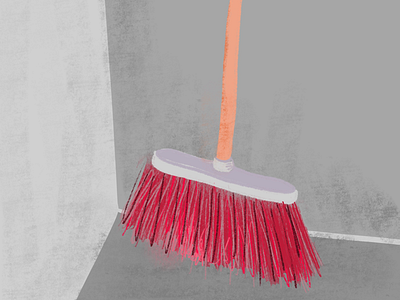 Broom broom daily gray illustration practice red sketch