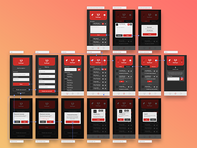 RedPager - App design and Overflow app design b2b business app overflow prototype redpager ui uiux ux wireframe