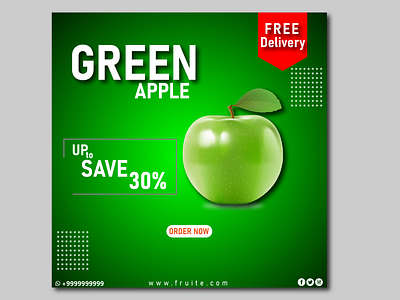 Green Apple Poster Design