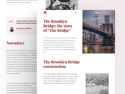 The Brooklyn Bridge - longread concept brooklyn bridge brooklynbridge concept design longread ui ui design ui design