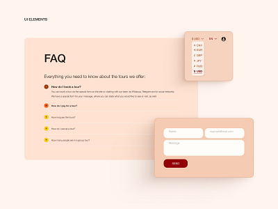 UI elements for a web site concept design dropdown faq design input input form new york ui ui design ui elements web site