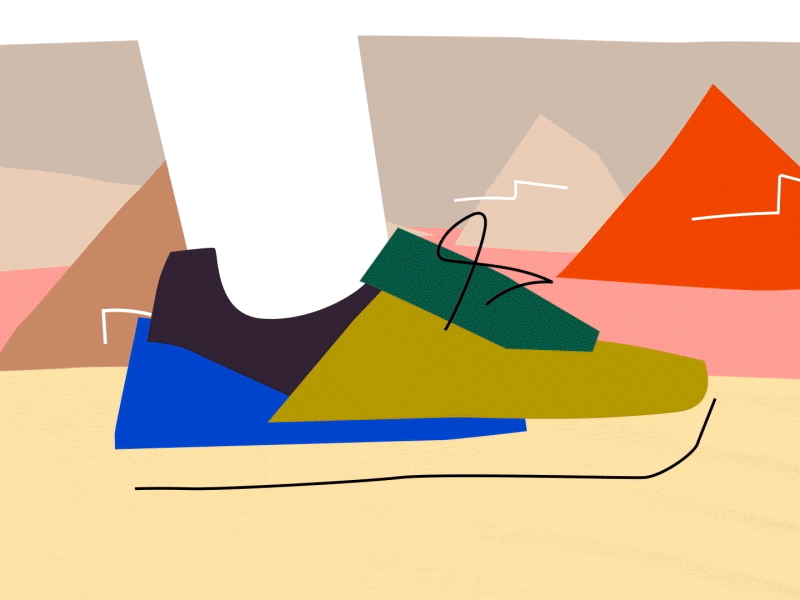 TED-Ed: Anatomy of a Sneaker 2d animation carbon footprint design eco gif illustration motion design pollution runners shoes sneakers sustainability ted vector walking