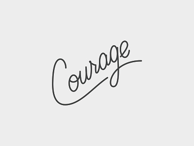 Courage - Vector courage cursive hand lettering vector