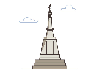 Indiana War Memorial circle city icon illustration indy monument soldiers and sailors monument