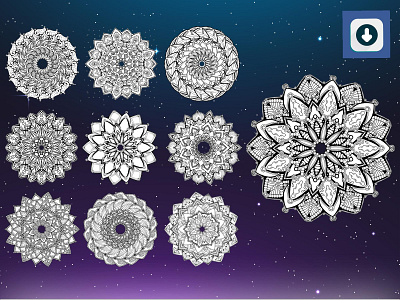 10 Intricate Unique Hand drawn Mandalas adult coloring book animation coloring pages graphic design hand drawn mandala mandalas unique zen zentangle