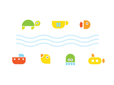Bath Toys bath toys boat cute duck fish icon picto tea cup toy icon turtle yellow submarine