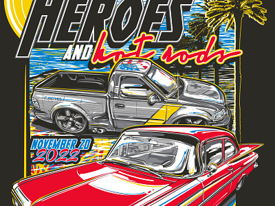 Heroes and Hot Rods 2 advertising automotive design graphic design illustration layout rendering vector