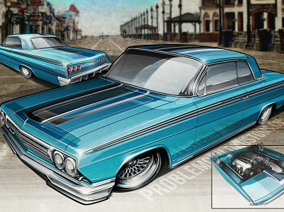 Blue Sky Impala automotive concept art design illustration rendering
