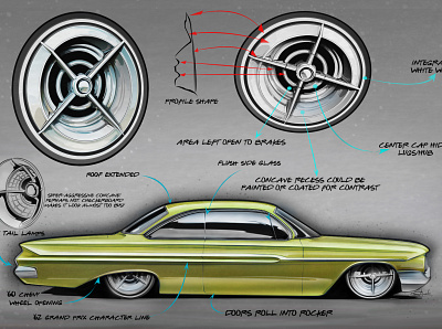 Concept Chevy . automotive car car design cars concept art design illustration rendering transport vector wheel design