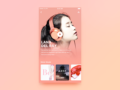 UI-Music player interface by Jenica for xizhidesign on Dribbble