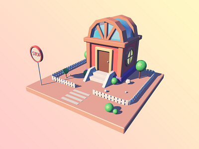 cute house c4d