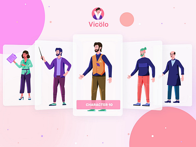Vicolo Illustrations Kit animation app design card character design illustration illustrations kit isometric landing page screen ui design ui8 ux design