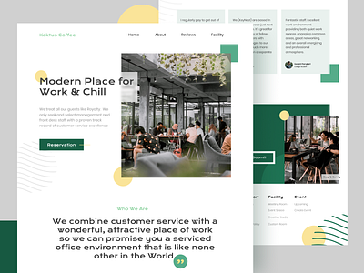 Kaktus Coworking-Space aesthetic chill coffee coworking flat landing page screen ui website
