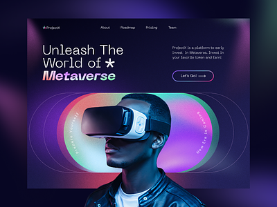 Project X - METAVERSE ai artificial artificial intellegence crypto futuristic game gradient illustration imagination landing page metaverse nft virtual reality vr