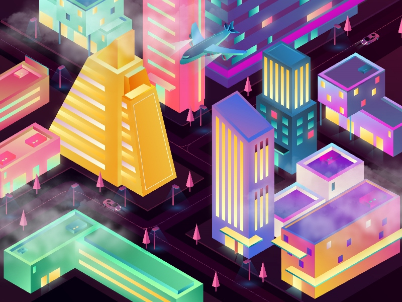 Rainbow City at Night by Herdetya Priambodo for Plainthing Studio on ...