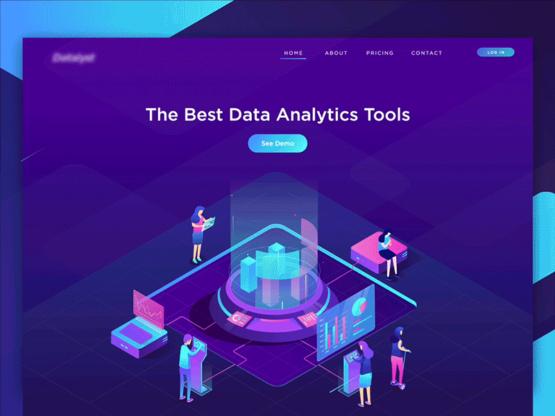 Data Analytic Tools Landing Page analytic dashboard data gif graph illustration isometric motion statistic