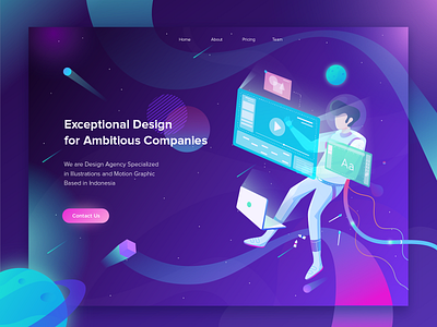 Space Illustrations Header by Herdetya Priambodo for Plainthing Studio ...