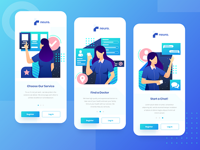 Virtual Healthcare Onboarding Page character doctor drug flat gradient health healthcare illustrations medic medical