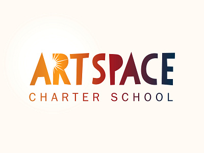 Art Space Charter School art asheville burst colorful gradient identity logo logotype spark sun sunburst sunset