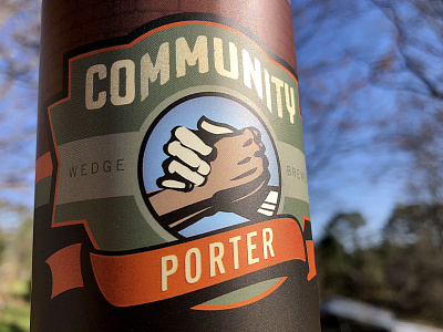 Community Porter Label asheville beer art hands handshake illustration label mark north carolina porter