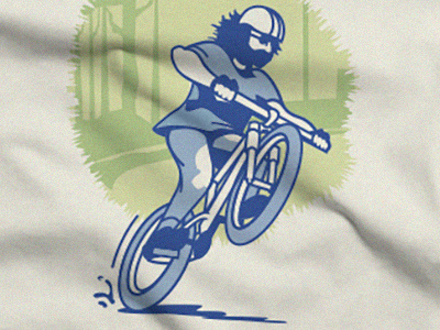 Mountain Biker asheville beard bike illustration mountain bike r. crumb ride screen print wheelie woods