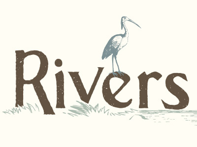 Rivers bird crane illustration logo natural nature river rivers water