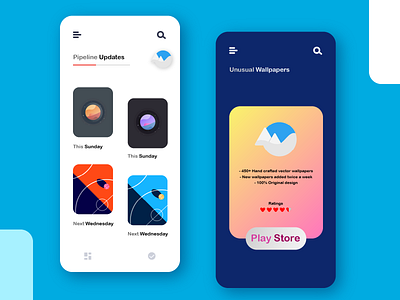 Preview of upcoming wallpapers android app branding ui ux wallpaper