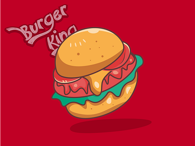 Burger King branding burger colorful food illustration logo typography