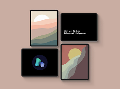 Glimpse Of Sun - wallpapers set android colorful design illustration ipad iphone iphone x landscape nature product sun vector wallpaper
