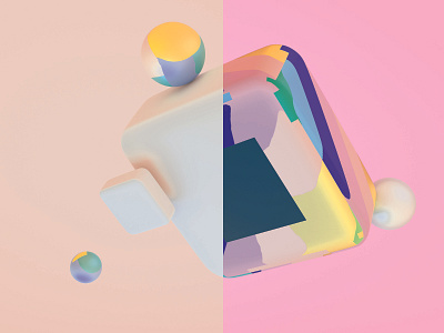 Make Over 3d abstract blender colorful concept design illustration objects ui ux