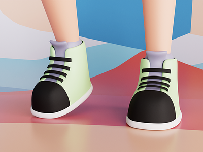 Snap It 3d 3dart 3dblender blender cartoon cute illustration moody shoes sneakers