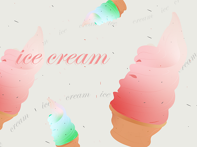 Ice Cream colorful cute design food ice cream illustration pale poster retro design typography