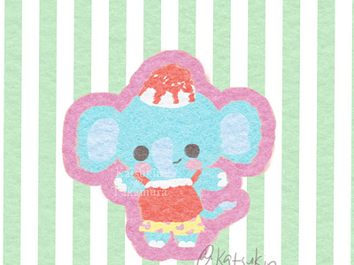 Sketching Natsuko-chan animals art toy baby animal branding character design clip studio paint cute design designer toy elephant illustration kawaii shaved ice