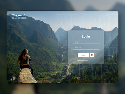 Daily UI #01 - Log In screen clean design concept design design figma glass minimalist nature simple travel ui ux web design