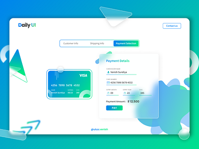 Daily UI #02 - Credit Card Checkout Page clean design design figma glass illustration minimalist simple ui ux