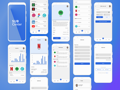 SubCenter app design ui ux