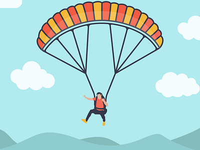 Paragliding Vector Illustration Design