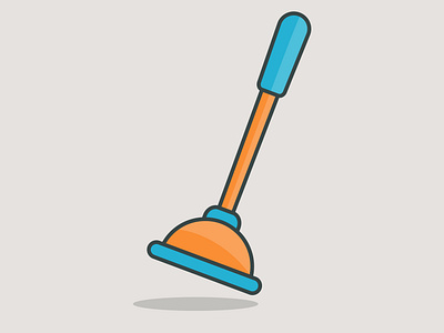 Rubber Plunger Clip Art Vector.