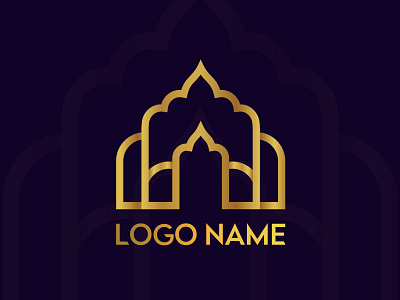 Islamic Mosque Luxury Logo Design Template