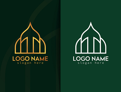 Islamic mosque logo design template. mosque