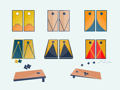 Corn hole Boards Clip Art And Illustrations Vector Collection. click